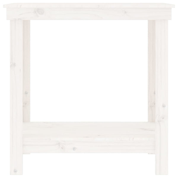 Werkbank Kiefer Massivholz Weiß 80x50x80 cm