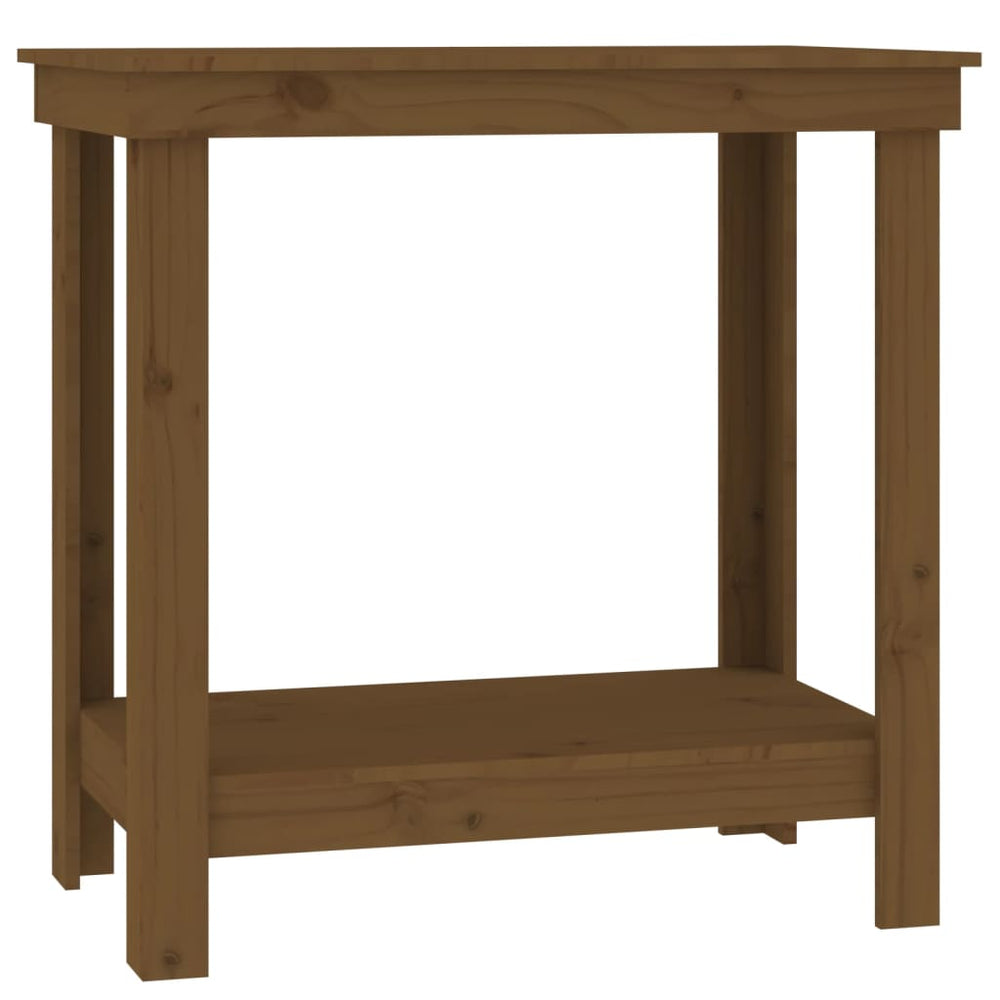 Werkbank Kiefer Massivholz Honigbraun 80 cm