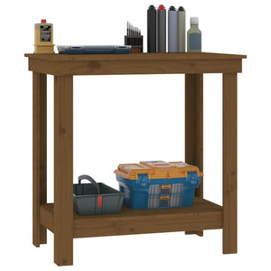 Werkbank Kiefer Massivholz Honigbraun 80 cm