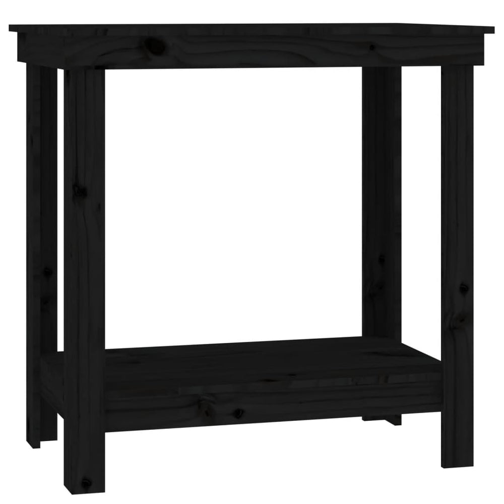 Werkbank Schwarz Kiefer Massivholz 80x50x80cm
