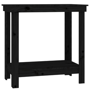 vidaXL Établi noir 80x50x80 cm en pin massif