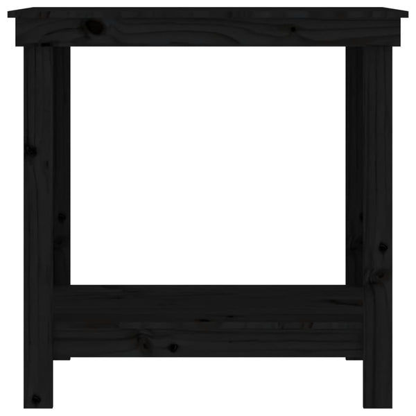 vidaXL Établi noir 80x50x80 cm en pin massif