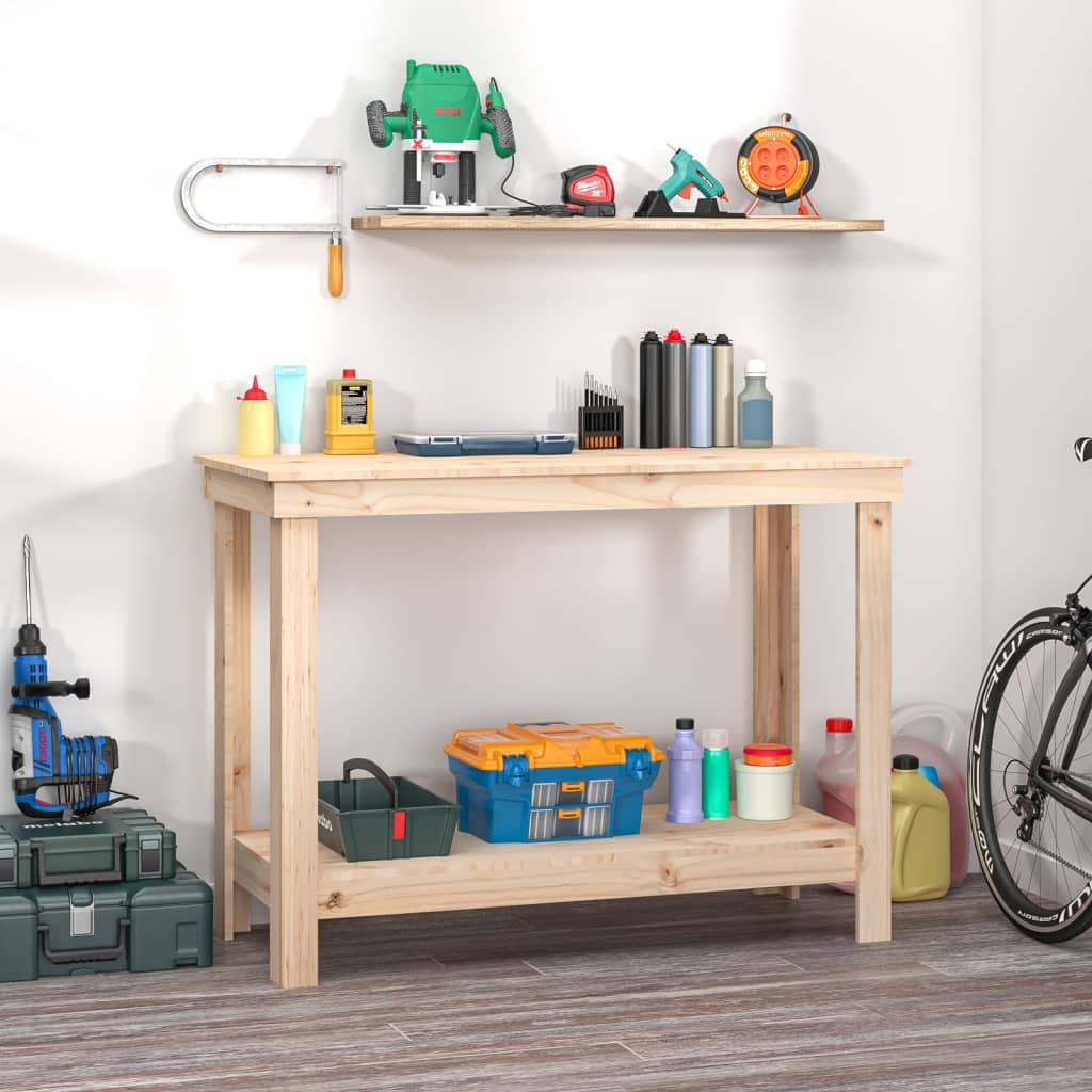 Werkbank Kiefer Massivholz 110x50x80 cm