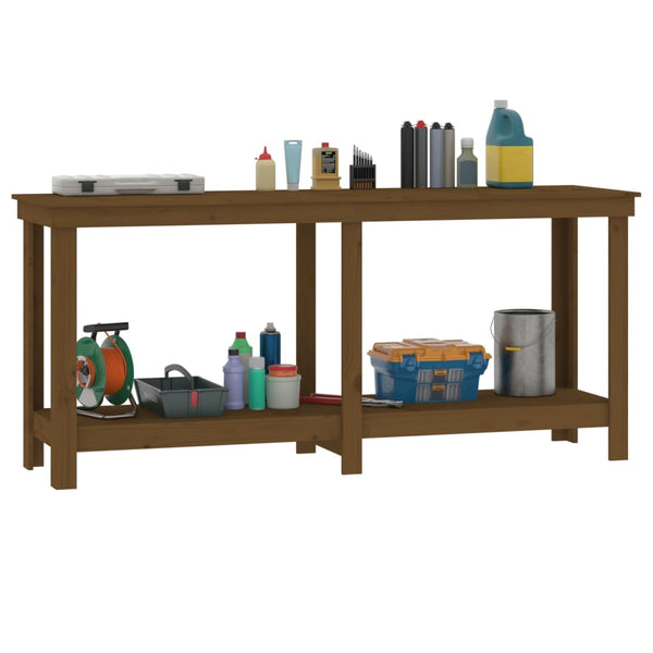 Werkbank Kiefer Massivholz Honigbraun 180 cm