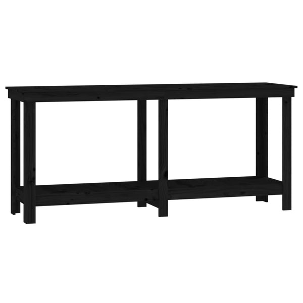 Werkbank Schwarz 180 cm Kiefer Massivholz