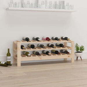 vidaXL Casier à bouteilles 109,5x30x42 cm Bois de pin massif