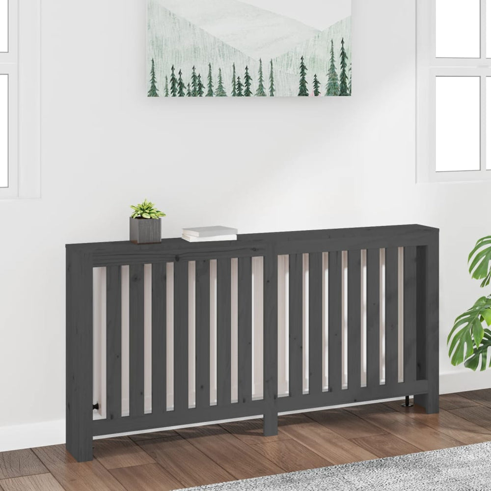 vidaXL Radiator Cover Grey 169x19x84 cm Solid Pine Wood