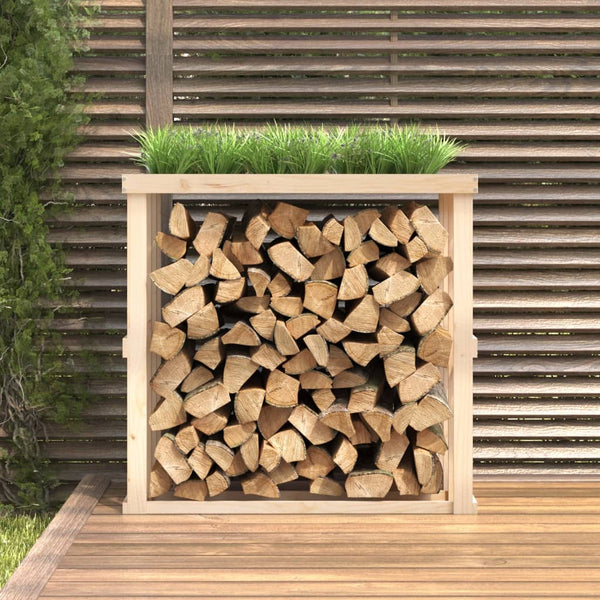 Outdoor Kaminholzregal Kiefer Massivholz