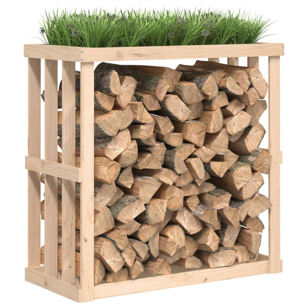 Outdoor Kaminholzregal Kiefer Massivholz