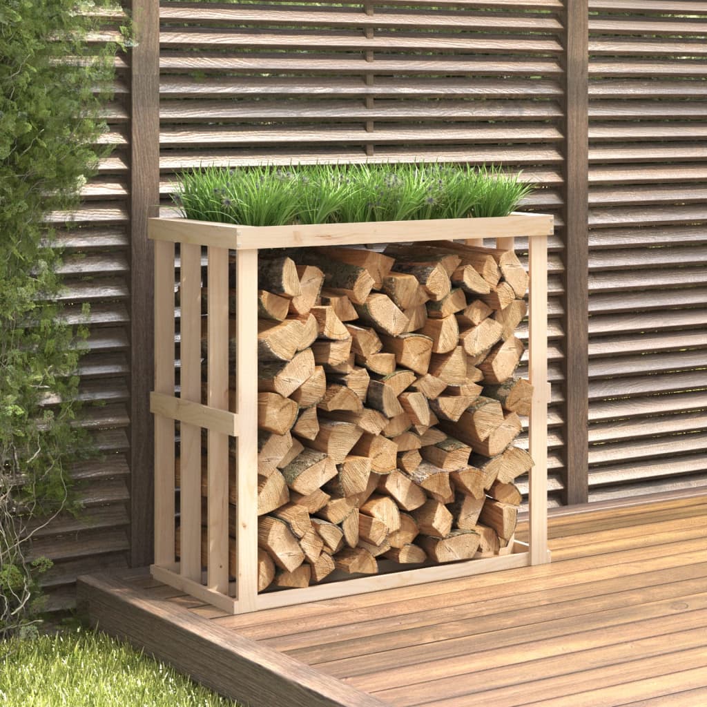 Outdoor Kaminholzregal Kiefer Massivholz