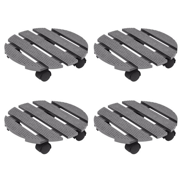 Pflanzenroller 4 Stk. Grau Ø30x7,5 cm WPC
