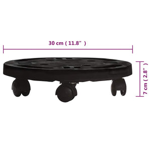 Pflanzenroller 2 Stk. 30 cm Durchmesser Schwarz 170 kg