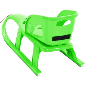 Grüner Schlitten mit Rückenlehne 102,5cm
