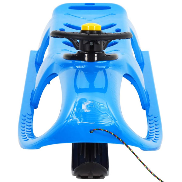 Blauer Schneeschlitten mit Lenkrad
