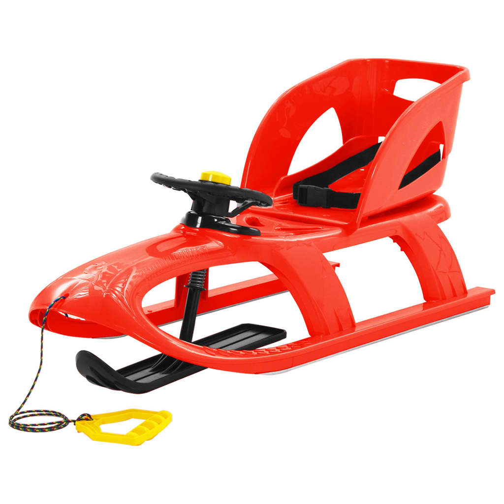 Kinderschlitten mit Lenkrad Rot