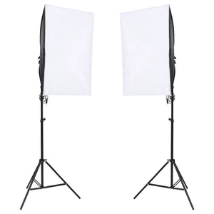 Fotostudio-Set mit Leuchten und Hintergrund