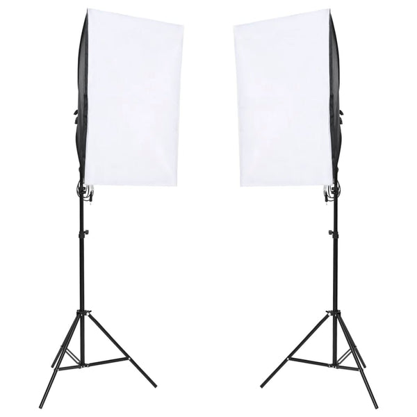 Fotostudio-Set mit Leuchten und Hintergrund