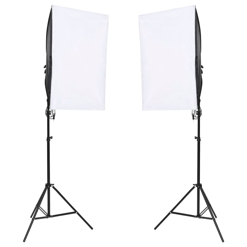 Fotostudio-Set mit Leuchten, Hintergrund und Reflektor