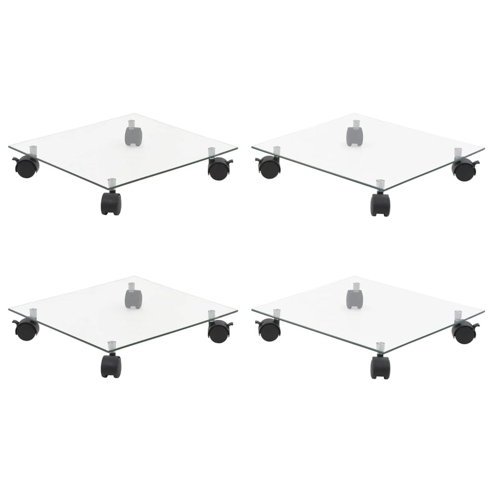 Pflanzenroller 4 Stk. 35x35 cm Hartglas Quadratisch