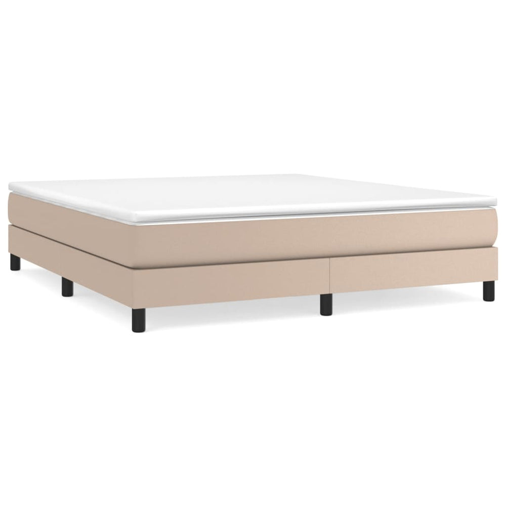vidaXL Lit coffre Matelas cappuccino-marron 180x200 cm Cuir artificiel