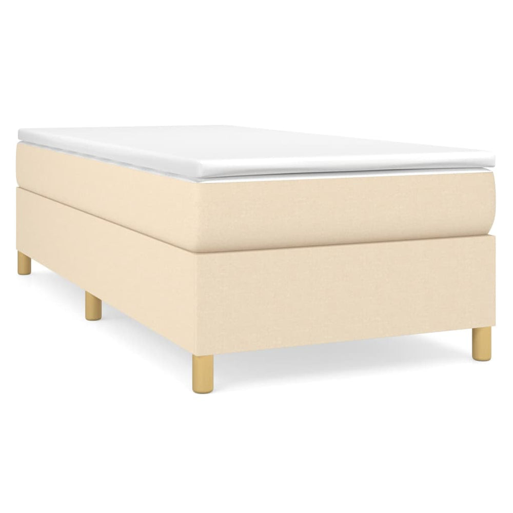 vidaXL Lit coffre avec matelas crème 80x200 cm Tissu