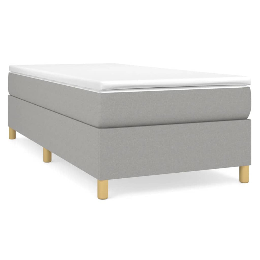 vidaXL Lit boxspring avec matelas gris clair 90x190 cm tissu