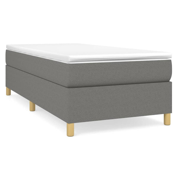vidaXL Box Spring Bed with Mattress Dark Grey 90x190 cm Fabric