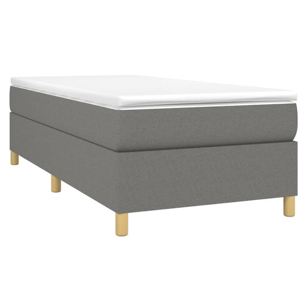 vidaXL Box Spring Bed with Mattress Dark Grey 90x190 cm Fabric