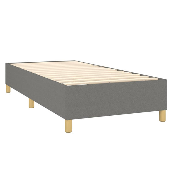 vidaXL Box Spring Bed with Mattress Dark Grey 90x190 cm Fabric