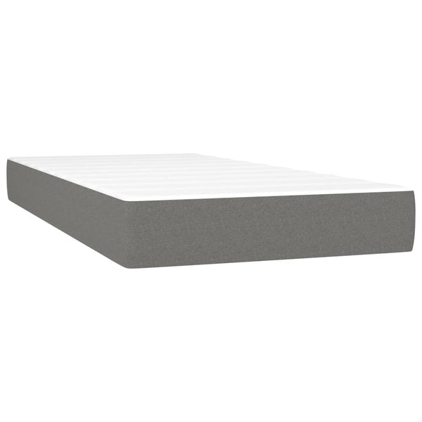vidaXL Box Spring Bed with Mattress Dark Grey 90x190 cm Fabric