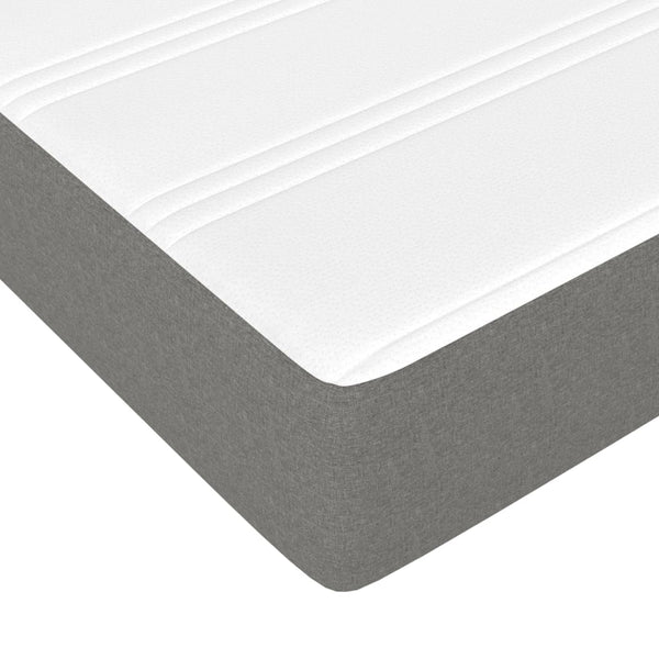 vidaXL Box Spring Bed with Mattress Dark Grey 90x190 cm Fabric