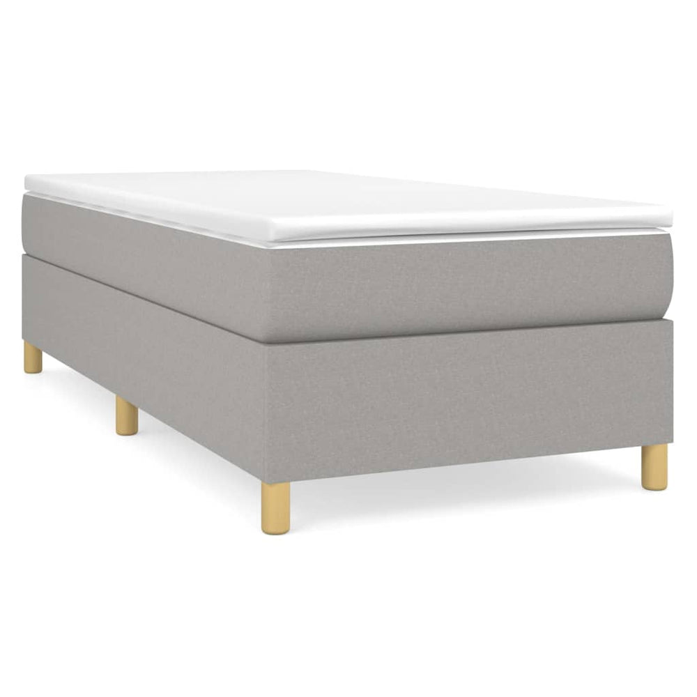 vidaXL Lit boxspring avec matelas gris clair 90x200 cm tissu