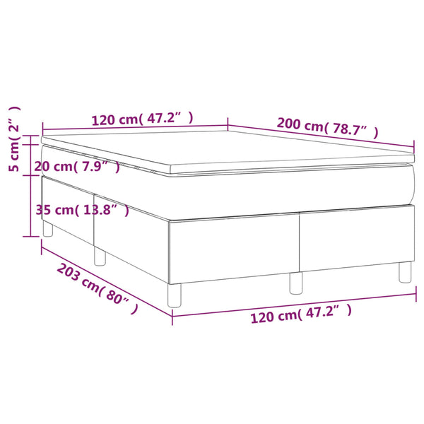 Boxspringbett mit Matratze Taupe 120x200 cm Stoff
