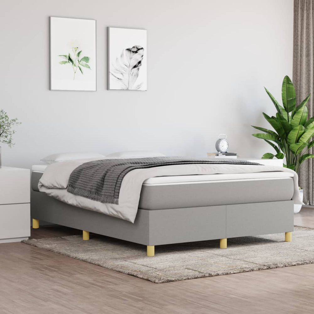 vidaXL Lit coffre avec matelas Gris clair 140x190 cm Tissu