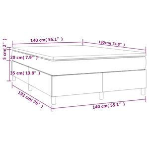 vidaXL Box Spring Bed with Mattress Dark Grey 140x190 cm Fabric