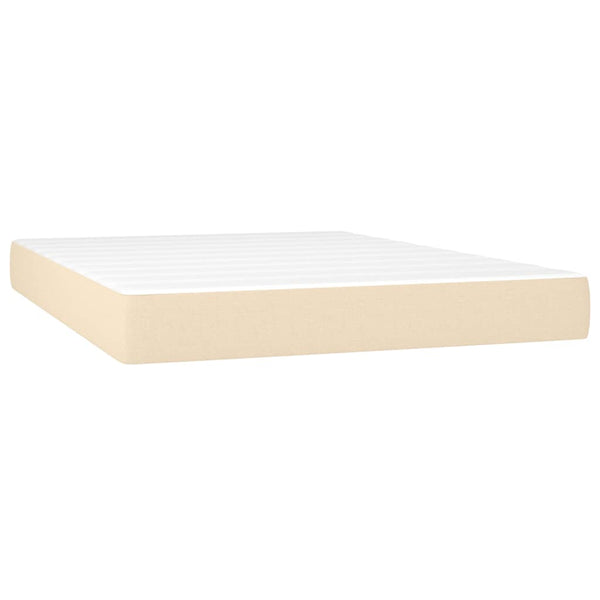 vidaXL Divan Bed with Mattress Cream 140x190 cm Fabric