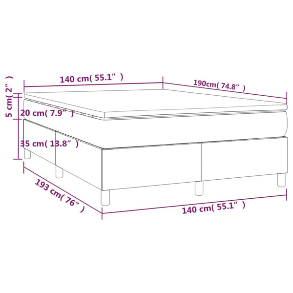 vidaXL Lit coffre tapissier avec matelas bleu 140x190 cm tissu