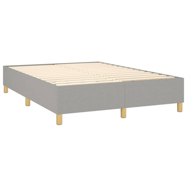 vidaXL Box Spring Bed with Mattress Light Gray 140x200 cm Fabric