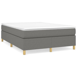 vidaXL Lit boxspring avec matelas Gris foncé 140x200 cm Tissu