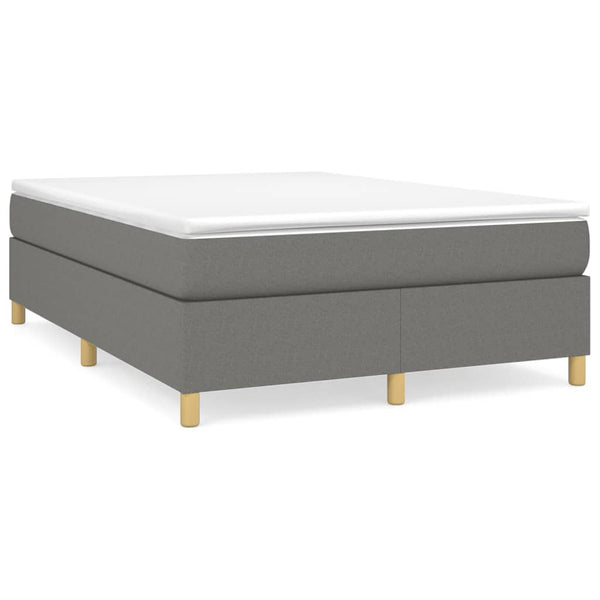 vidaXL Lit boxspring avec matelas Gris foncé 140x200 cm Tissu