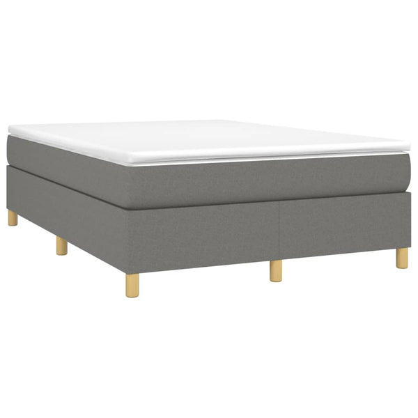 vidaXL Lit boxspring avec matelas Gris foncé 140x200 cm Tissu