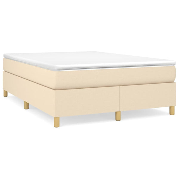 vidaXL Lit tapissier avec matelas crème 140x200 cm Tissu
