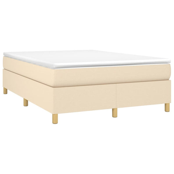 vidaXL Lit tapissier avec matelas crème 140x200 cm Tissu