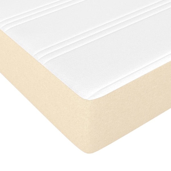 vidaXL Lit tapissier avec matelas crème 140x200 cm Tissu