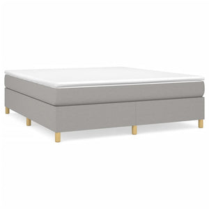 vidaXL Lit tapissier avec matelas Gris clair 160x200 cm Tissu