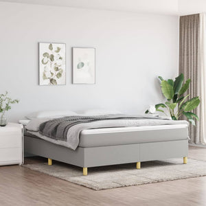 vidaXL Lit tapissier avec matelas Gris clair 160x200 cm Tissu