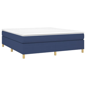 vidaXL Lit continental avec matelas bleu 160x200 cm Tissu