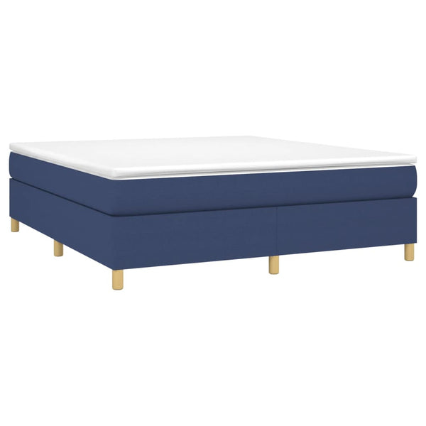 vidaXL Lit continental avec matelas bleu 160x200 cm Tissu