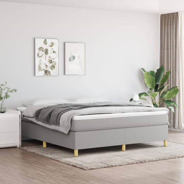 vidaXL Lit coffre avec matelas Gris clair 180x200 cm Tissu