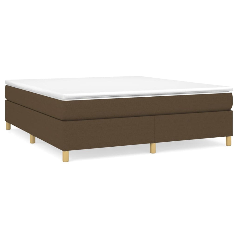 vidaXL Lit boxspring avec matelas Marron foncé 180x200 cm Tissu